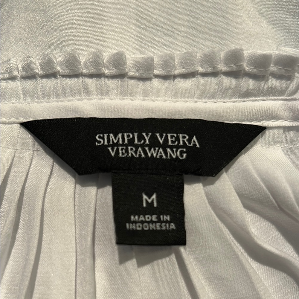 Simply Vera Vera Wang White Sleeveless Blouse - Picture 9 of 11